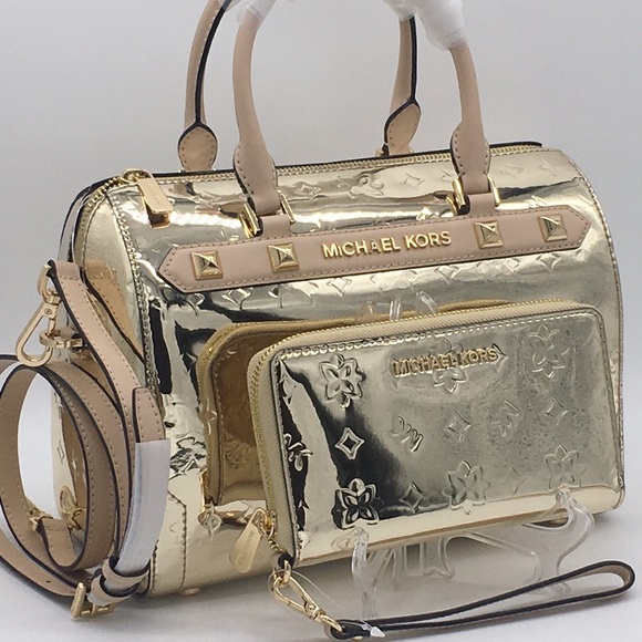 MICHAEL KORS KARA DUFFLE SATCHEL & WALLET SET - Picture 5 of 16